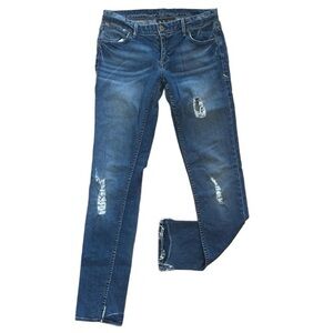 A/X ARMANI EXCHANGE Low Rise Skinny Jeans Distressed Dark Wash Size 4